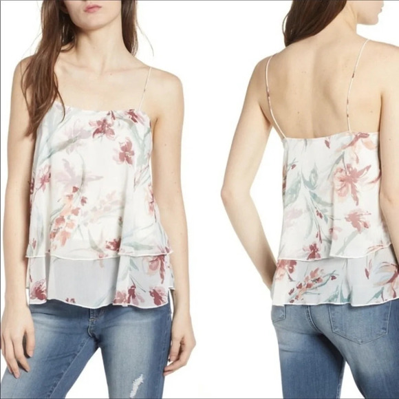 Leith Nordstrom Tiered Camisole Tank Top Floral XL - Picture 1 of 5